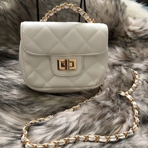 Mini Quilted Faux Leather Crossbody Purse